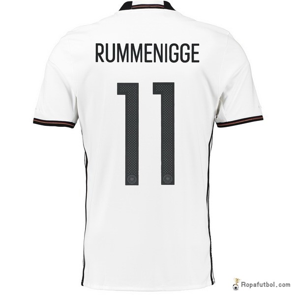 Camiseta Alemania Rummenigge Replica Primera Ropa 2016 Blanco